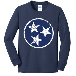 Tennessee Flag Star Logo Volunteer State Nashville T Kids Long Sleeve Shirt