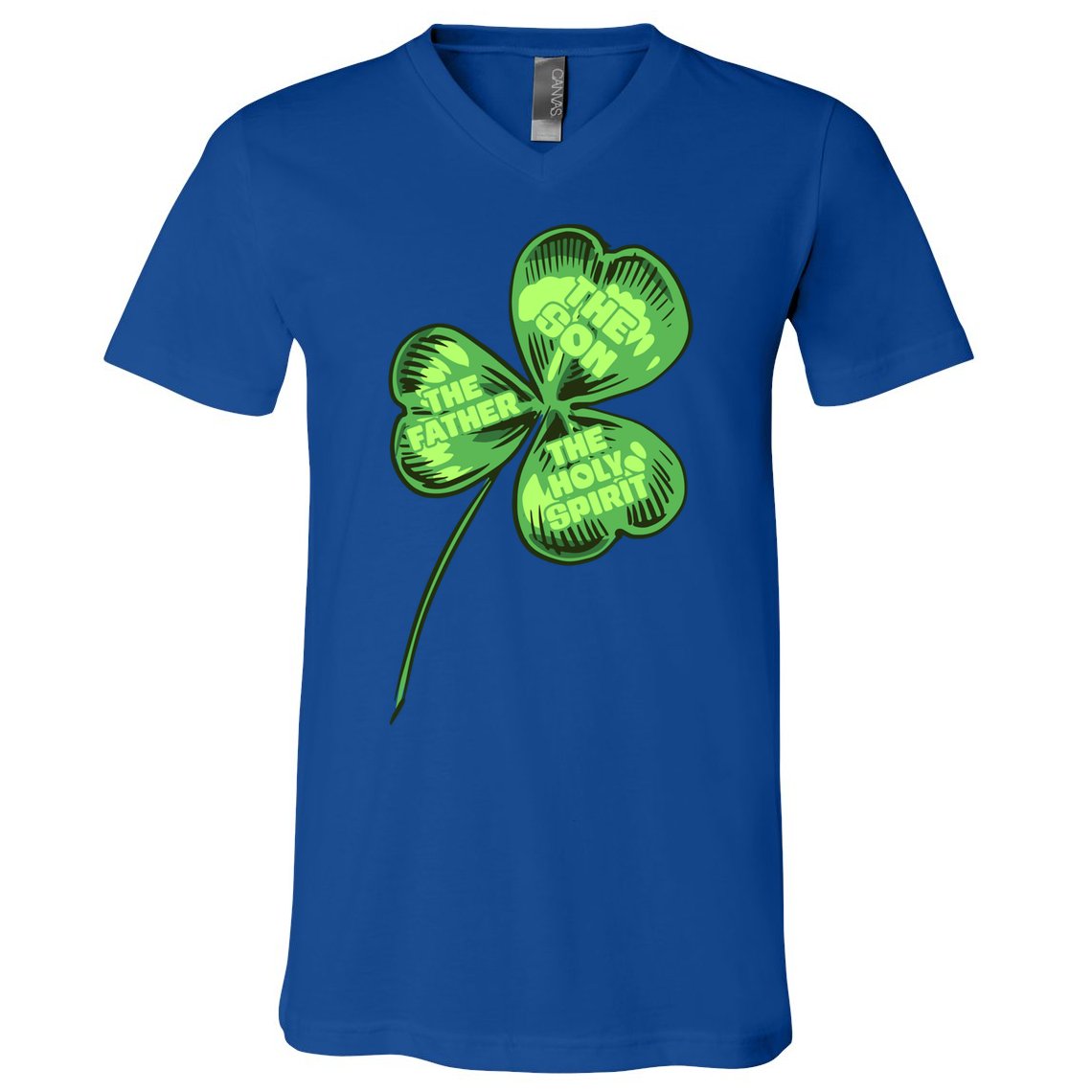 The Father Son Holy Spirit Shamrock St Patrick Day Gift V-Neck T-Shirt