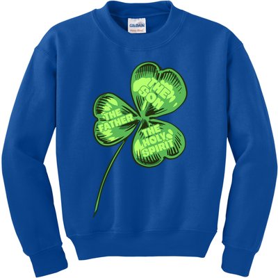The Father Son Holy Spirit Shamrock St Patrick Day Gift Kids Sweatshirt