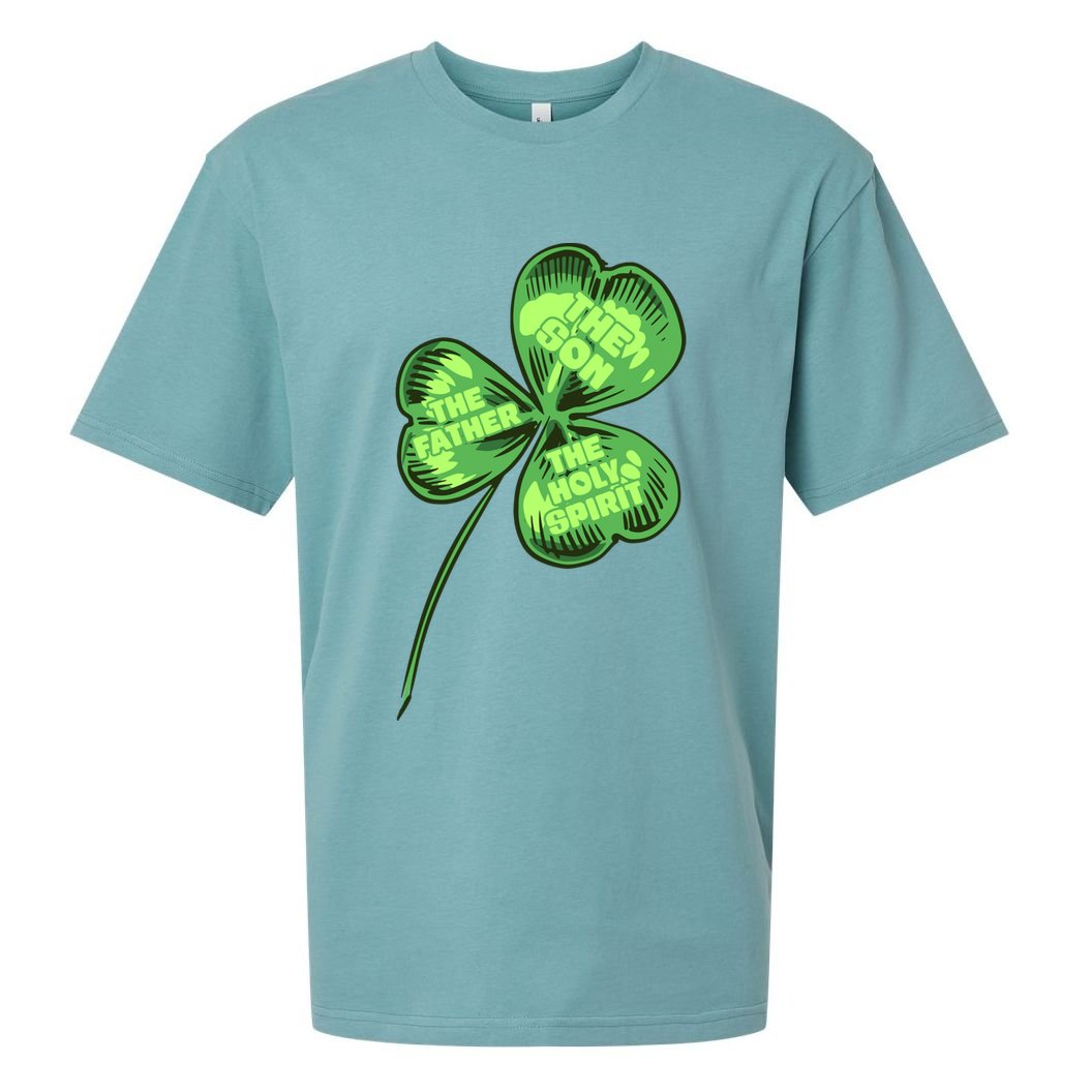 The Father Son Holy Spirit Shamrock St Patrick Day Gift Sueded Cloud Jersey T-Shirt