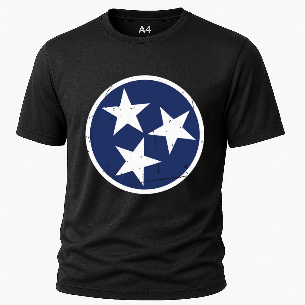 Tennessee Flag State Vintage Style Cooling Performance Crew T-Shirt
