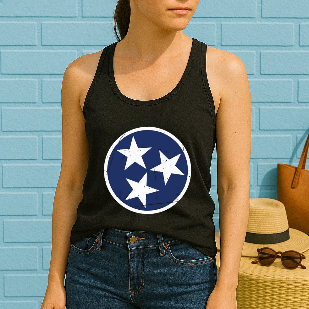 Tennessee Flag State Vintage Style Womens Tank Top