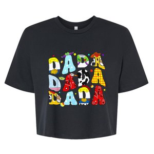 Toy Funny Story Dada Dad Fathers Day Bella+Canvas Jersey Crop Tee