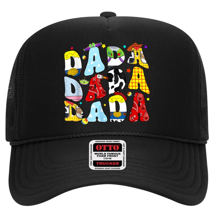 Toy Funny Story Dada Boy Dad Fathers Day High Crown Mesh Back Trucker Hat