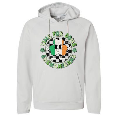 Time For Some Shenanigans Happy St Patricks Day Performance Fleece Hoodie