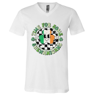 Time For Some Shenanigans Happy St Patricks Day V-Neck T-Shirt