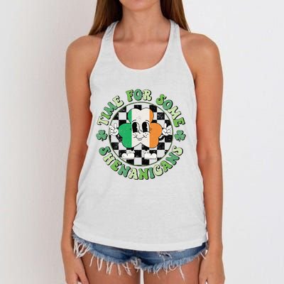 Time For Some Shenanigans Happy St Patricks Day Women's Knotted Racerback Tank