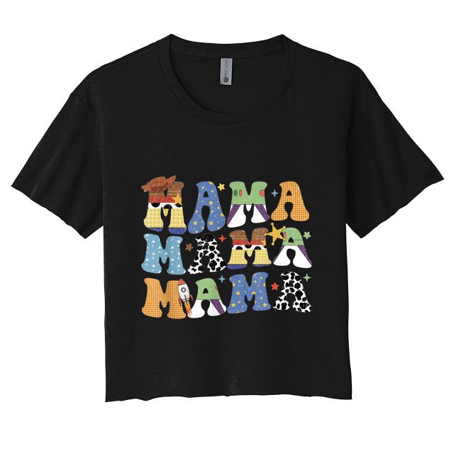 Toy Funny Story Mama Boy Mom Mothers Day Tee For Womens Crop Top