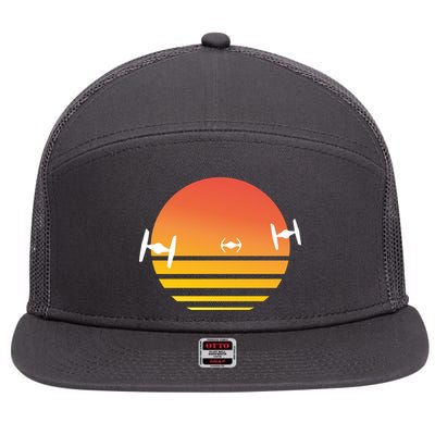 Tie Fighter Sunset 7 Panel Mesh Trucker Snapback Hat