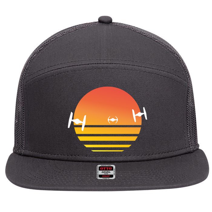 Tie Fighter Sunset 7 Panel Mesh Trucker Snapback Hat