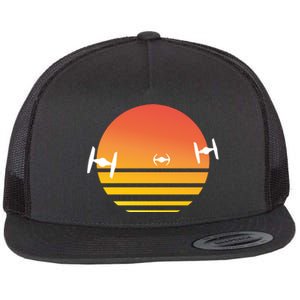 Tie Fighter Sunset Flat Bill Trucker Hat