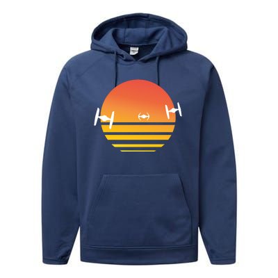 Tie Fighter Sunset Performance Fleece Hoodie