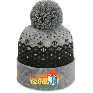 Trendy & Funny Saying Live Laugh Toaster Bath Inspirational The Baniff Cuffed Pom Beanie