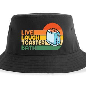 Trendy & Funny Saying Live Laugh Toaster Bath Inspirational Sustainable Bucket Hat