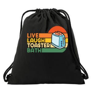 Trendy & Funny Saying Live Laugh Toaster Bath Inspirational Drawstring Bag