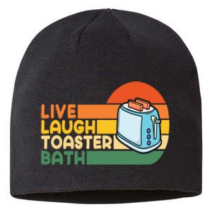 Trendy & Funny Saying Live Laugh Toaster Bath Inspirational Sustainable Beanie