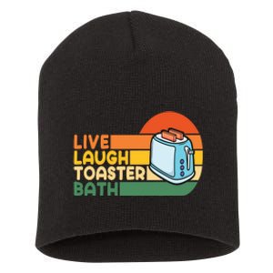 Trendy & Funny Saying Live Laugh Toaster Bath Inspirational Short Acrylic Beanie