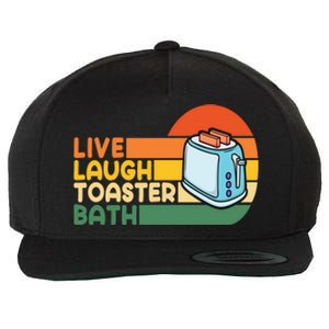 Trendy & Funny Saying Live Laugh Toaster Bath Inspirational Wool Snapback Cap