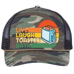 Trendy & Funny Saying Live Laugh Toaster Bath Inspirational Retro Rope Trucker Hat Cap