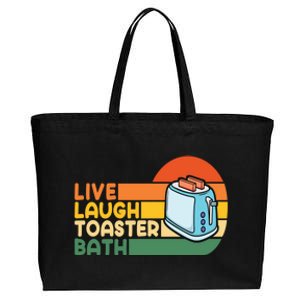 Trendy & Funny Saying Live Laugh Toaster Bath Inspirational Cotton Canvas Jumbo Tote