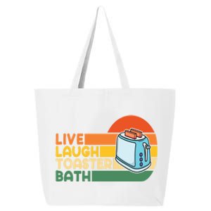 Trendy & Funny Saying Live Laugh Toaster Bath Inspirational 25L Jumbo Tote