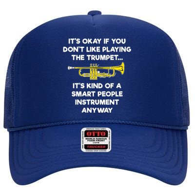 Trumpet Funny Smart People Trumpet Player High Crown Mesh Back Trucker Hat