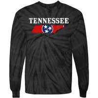 Tennessee Flag State Map Pride Vintage Nashville TN Tie-Dye Long Sleeve Shirt