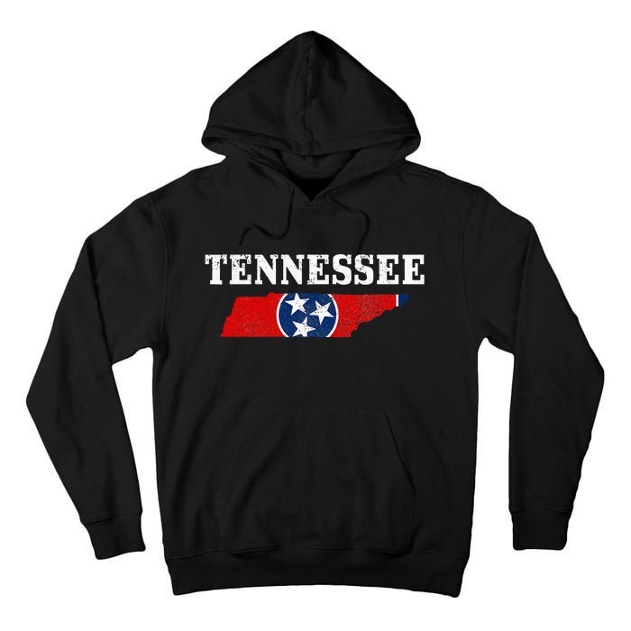 Tennessee Flag State Map Pride Vintage Nashville TN Tall Hoodie