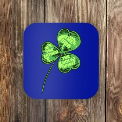 The Father Son Holy Spirit Shamrock St Patrick Day Gift Coaster