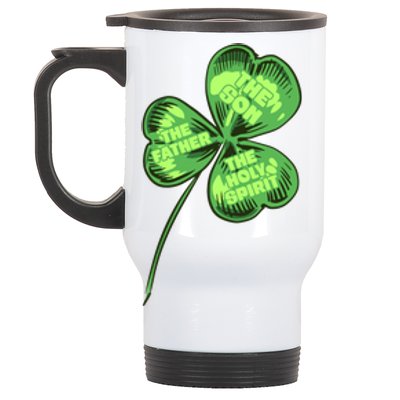 The Father Son Holy Spirit Shamrock St Patrick Day Gift Stainless Steel Travel Mug