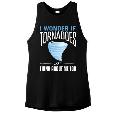 Tornado Funny Storm Chaser Chasing Storms Ladies PosiCharge Tri-Blend Wicking Tank