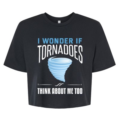 Tornado Funny Storm Chaser Chasing Storms Bella+Canvas Jersey Crop Tee