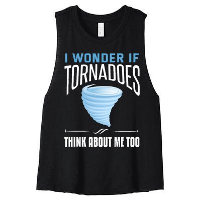 Tornado Funny Storm Chaser Chasing Storms Women's Racerback Cropped Tank