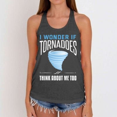 Tornado Funny Storm Chaser Chasing Storms Women's Knotted Racerback Tank