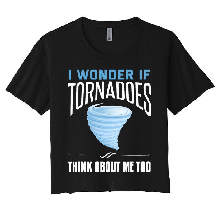 Tornado Funny Storm Chaser Chasing Storms Women's Crop Top Tee