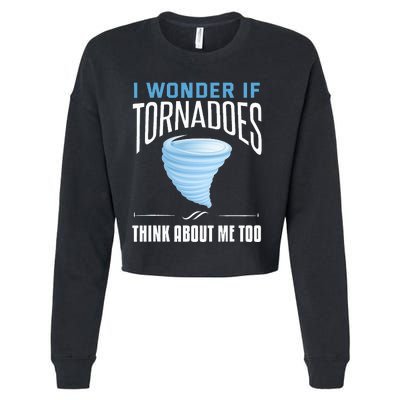 Tornado Funny Storm Chaser Chasing Storms Cropped Pullover Crew