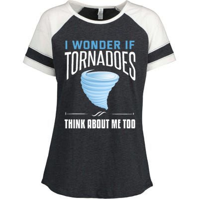 Tornado Funny Storm Chaser Chasing Storms Enza Ladies Jersey Colorblock Tee