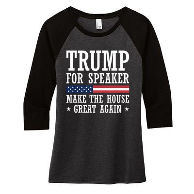 Trump For Speaker House Of Representatives Women's Tri-Blend 3/4-Sleeve Raglan Shirt