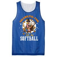 Thankful For Softball Turkey Funny Thanksgiving Softball Gift Mesh Reversible Basketball Jersey Tank