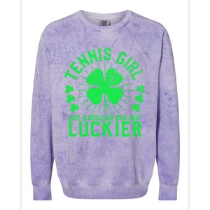 Tennis Funny St Patrick's Day Female Tennis Player Funny Gift Colorblast Crewneck Sweatshirt