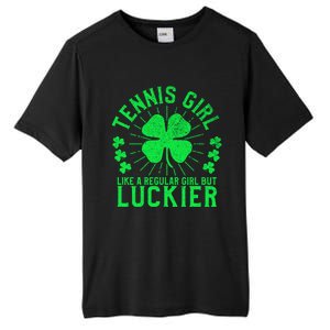 Tennis Funny St Patrick's Day Female Tennis Player Funny Gift Tall Fusion ChromaSoft Performance T-Shirt