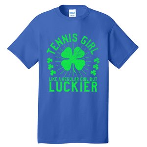 Tennis Funny St Patrick's Day Female Tennis Player Funny Gift Tall T-Shirt