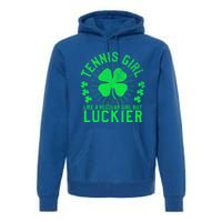 Tennis Funny St Patrick's Day Female Tennis Player Funny Gift Premium Hoodie