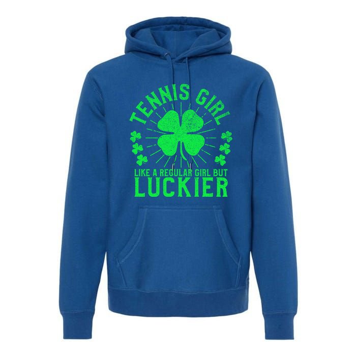 Tennis Funny St Patrick's Day Female Tennis Player Funny Gift Premium Hoodie