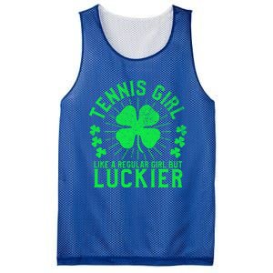 Tennis Funny St Patrick's Day Female Tennis Player Funny Gift Mesh Reversible Basketball Jersey Tank