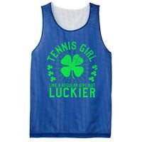 Tennis Funny St Patrick's Day Female Tennis Player Funny Gift Mesh Reversible Basketball Jersey Tank