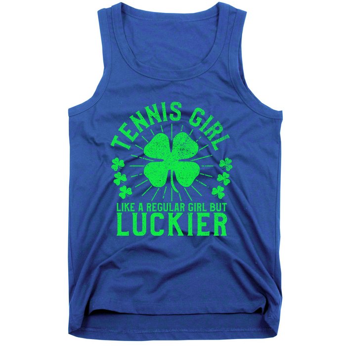 Tennis Funny St Patrick's Day Female Tennis Player Funny Gift Tank Top