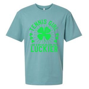 Tennis Funny St Patrick's Day Female Tennis Player Funny Gift Sueded Cloud Jersey T-Shirt