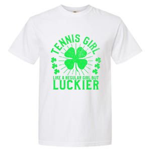 Tennis Funny St Patrick's Day Female Tennis Player Funny Gift Garment-Dyed Heavyweight T-Shirt