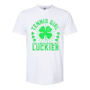 Tennis Funny St Patrick's Day Female Tennis Player Funny Gift Softstyle CVC T-Shirt